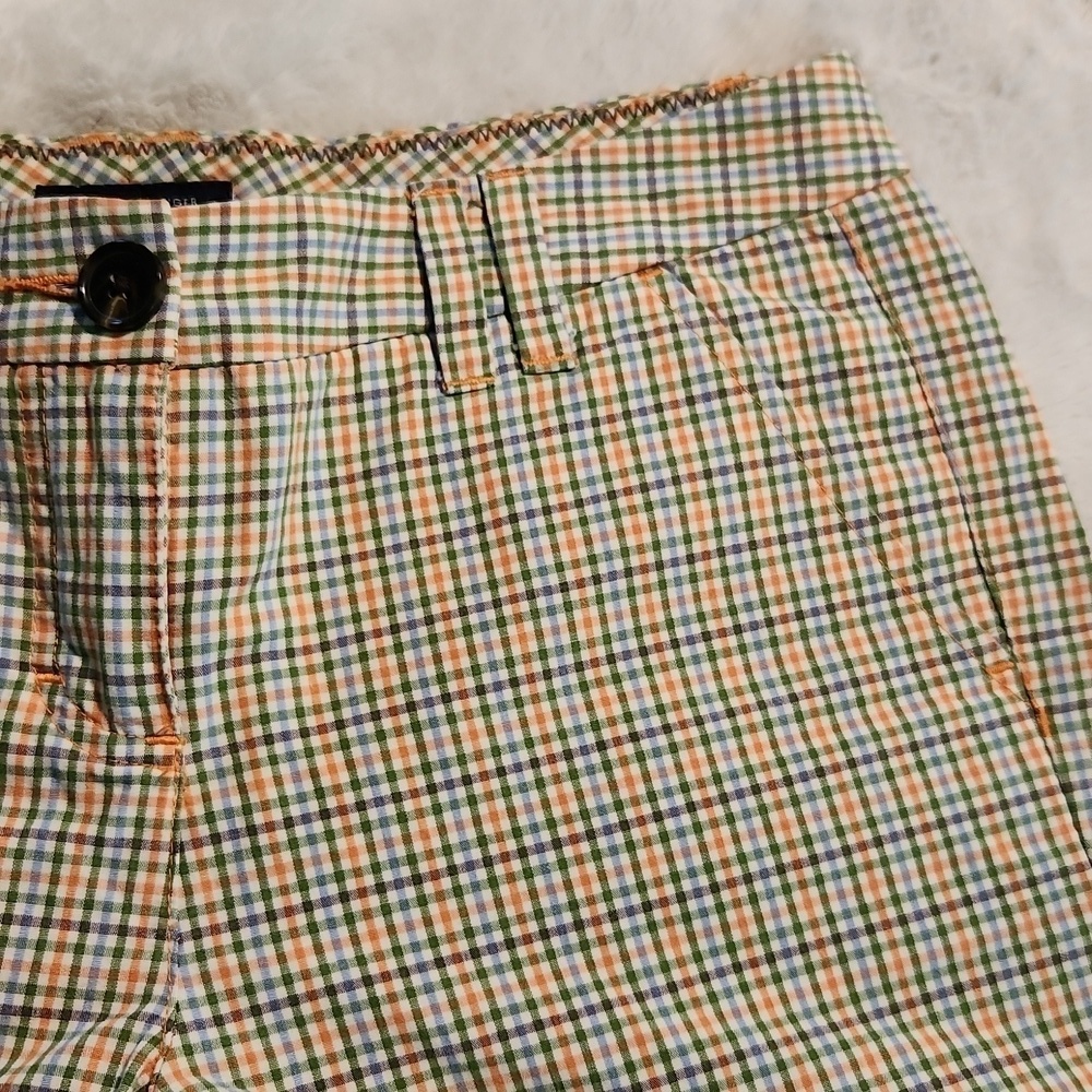 Tommy Hilfiger Green and Orange Checkered Shorts - Picture 4 of 14